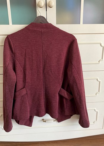 Bordo Kemerli Kadın Blazer Ceket - Görsel 2