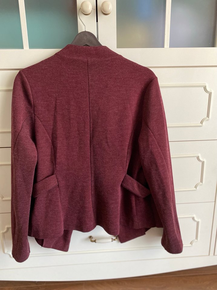 Bordo Kemerli Kadın Blazer Ceket - Görsel 2