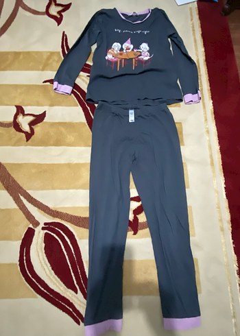 Baskılı Uzun Kollu Bohem Kız çocuk pijama takımı - Görsel 2