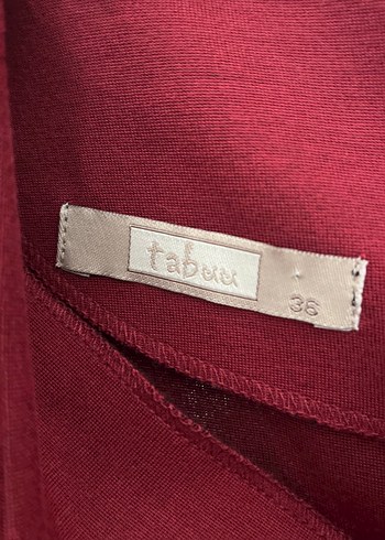 36 Beden Bordo Drapeli V Yaka Uzun Abiye Elbise