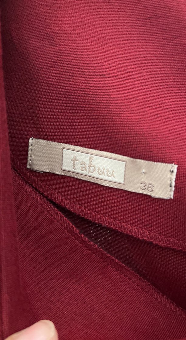 Bordo Drapeli V Yaka Uzun Abiye Elbise - Görsel 3