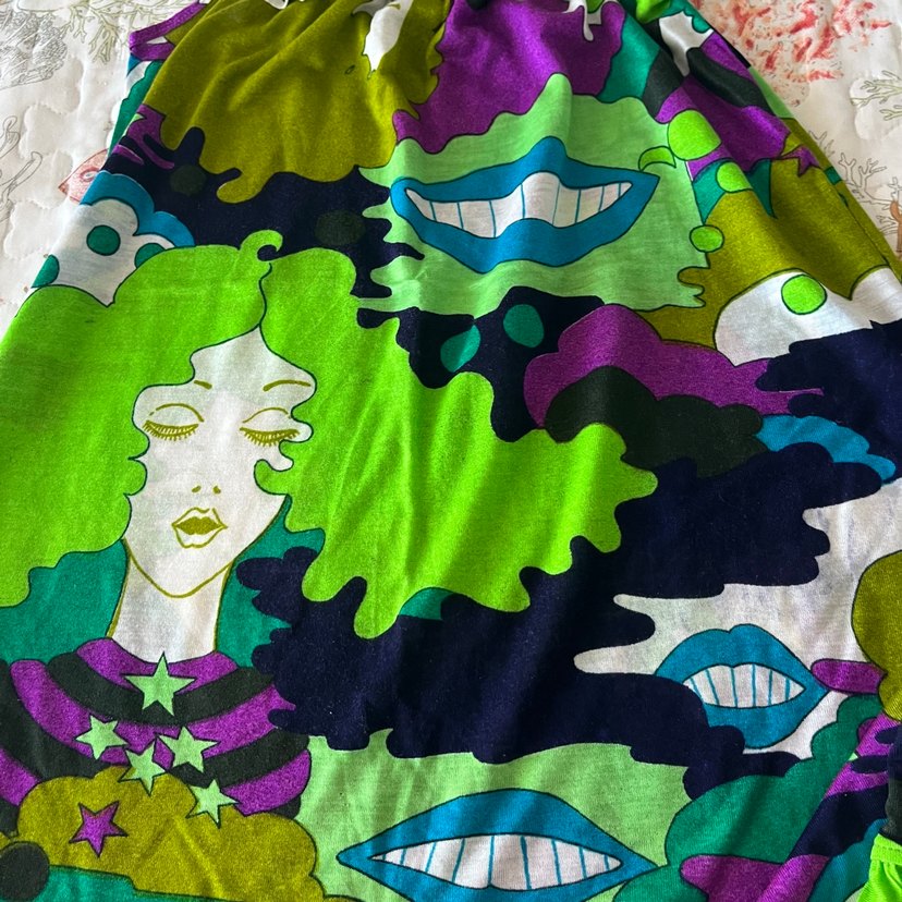 Kadın Çok Renkli Avant-Garde Desenli Uzun Elbise - Görsel 3