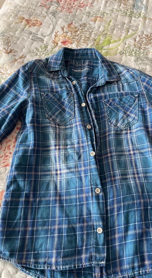 Erkek Mavi Kareli Denim Gömlek - Görsel 2