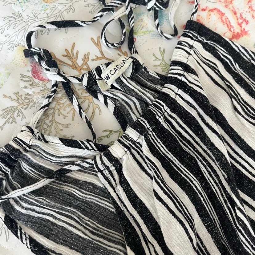 Bohem Zebra Desenli Uzun Kesim Askılı elbise - Görsel 2