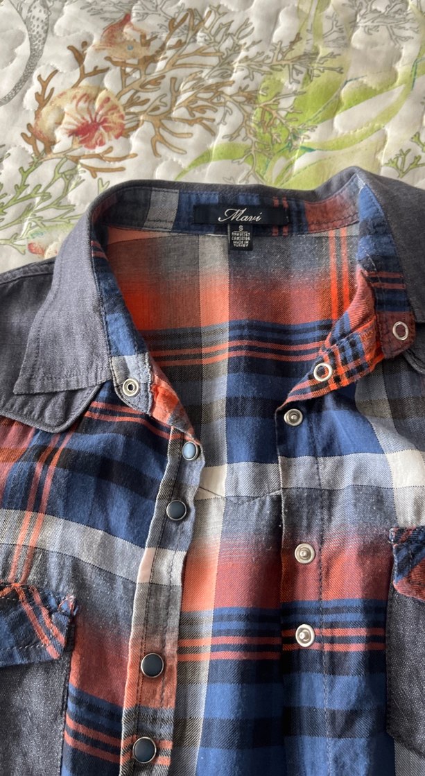 Düğmeli Çok Renkli Bohem Kadın Gömlek - Görsel 3