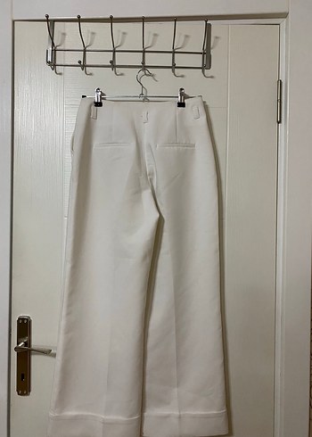 Zara Beyaz Midi Kumaş Kadın Pantolon