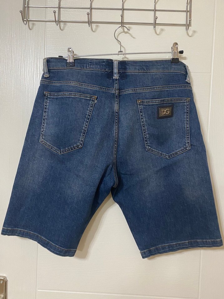 Erkek Mavi Denim Kemerli Şort - Görsel 2