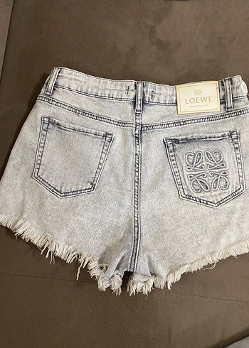 Kadın Gri Denim Mini Şort orijinal - Görsel 2