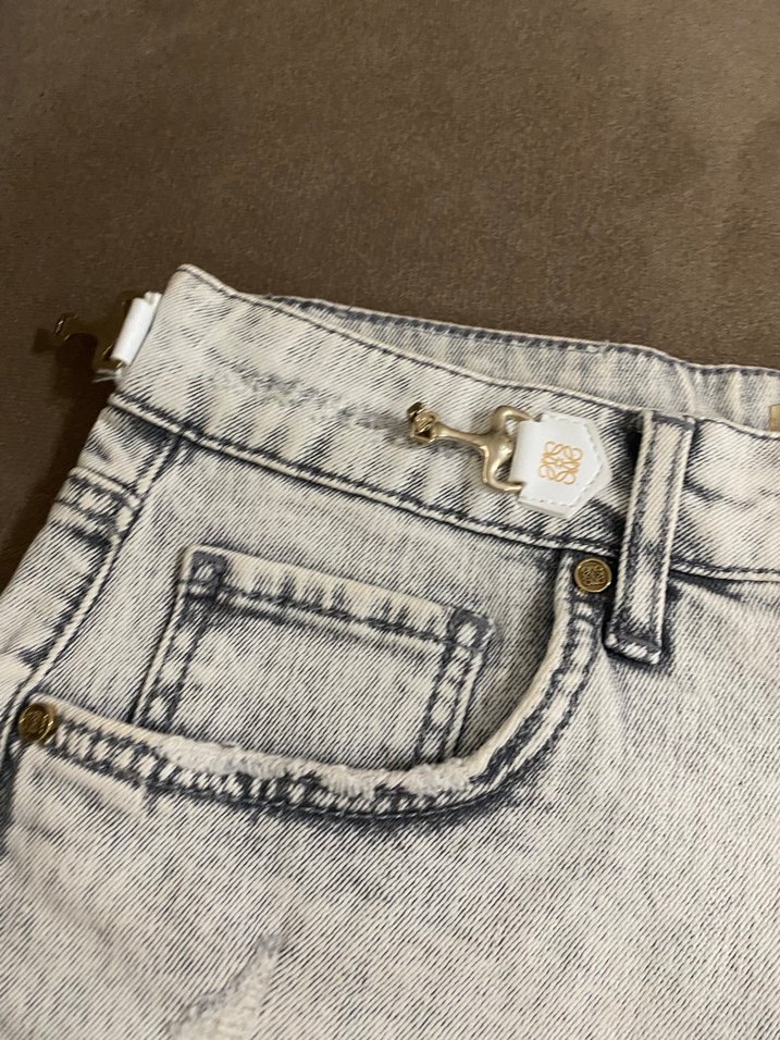 Kadın Gri Denim Mini Şort orijinal - Görsel 4