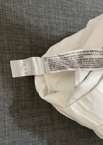 Beyaz Hamile Keten Mini Şort - Görsel 3