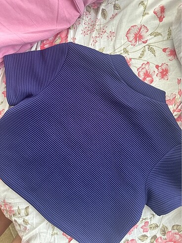 xs Beden mor Renk H&m mor crop tshirt