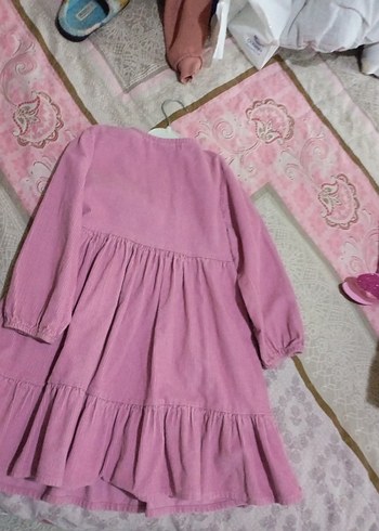 LC Waikiki Pembe Bohem Uzun Kollu Keten Kız Elbisesi