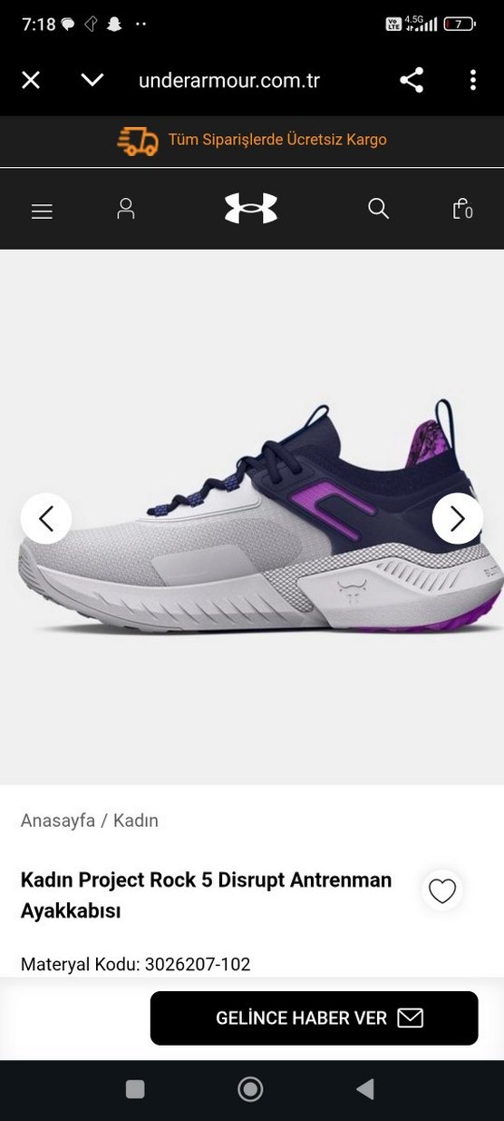 Kadın Project Rock 5 Disrupt Spor Ayakkabı - Görsel 2