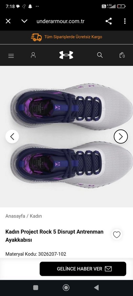 Kadın Project Rock 5 Disrupt Spor Ayakkabı - Görsel 3