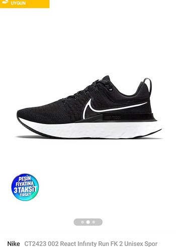 Nike Kadın Siyah Bağcıklı Spor Ayakkabı