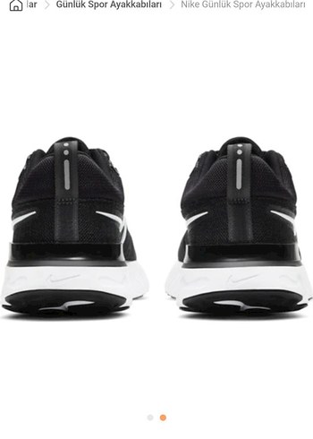 38 Beden Nike Kadın Siyah Bağcıklı Spor Ayakkabı