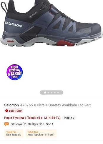 Salomon X Ultra 4 Goretex Erkek Outdoor Ayakkabı Lacivert