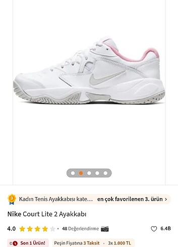 40,5 Beden Nike court lite kadın spor ayakkabi