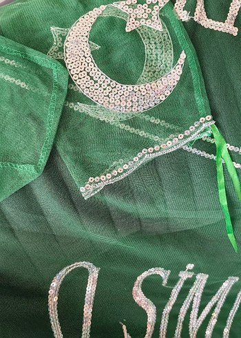 SIFIR ASKER ÖRTÜSÜ Yeşil Parlak Desenli - Görsel 5