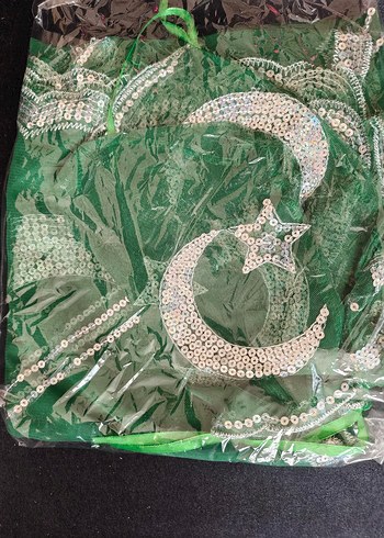 SIFIR ASKER ÖRTÜSÜ Yeşil Parlak Desenli - Görsel 2