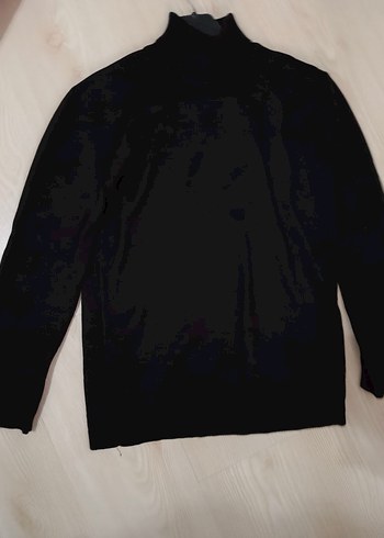 Siyah Boğazlı İnce trıko Kazak - Görsel 2