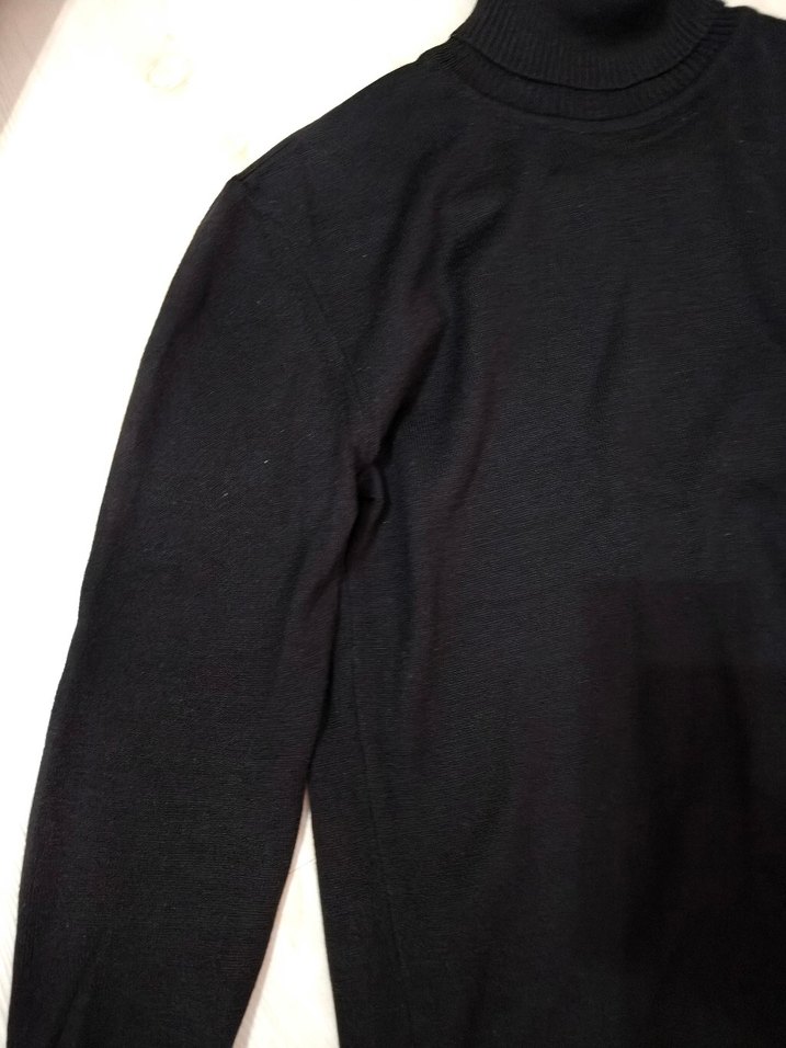 Siyah Balıkçı Yaka İnce Triko - Görsel 4