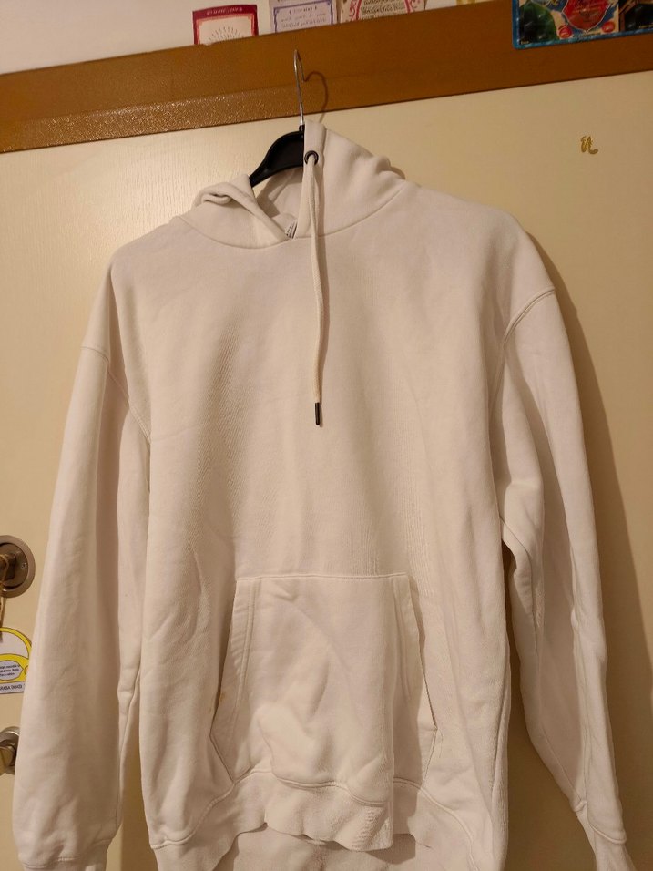 Beyaz  Kapüşonlu Sweatshirt m beden kıslık - Görsel 2