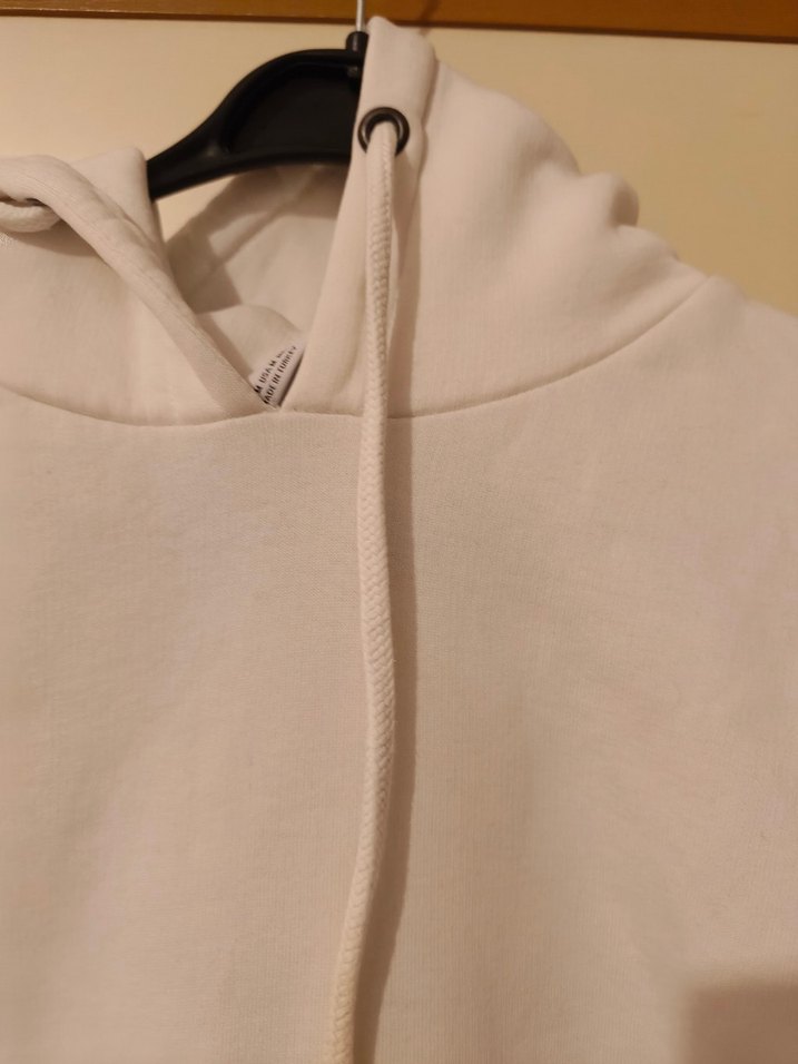 Beyaz  Kapüşonlu Sweatshirt m beden kıslık - Görsel 3