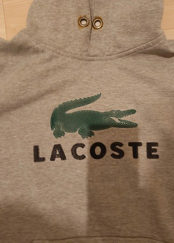 Gri Lacoste Erkek Kapüşonlu Sweatshirt - Görsel 3
