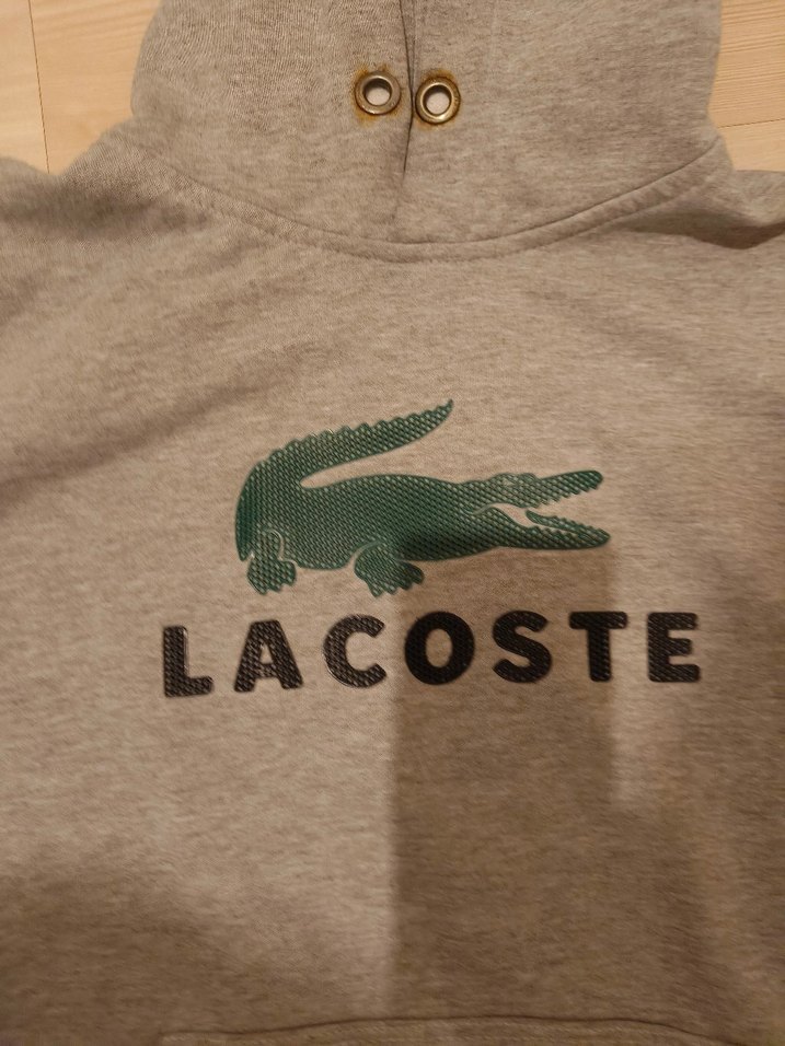 Gri Lacoste Erkek Kapüşonlu Sweatshirt - Görsel 3