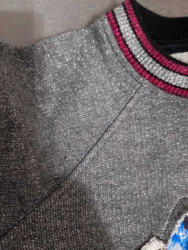 4/5 yaş kızlar için Gri Nakışlı Uzun Kollu Sweatshirt - Görsel 5