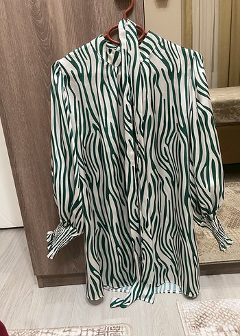 universal Beden Zebra Desenli Uzun Kollu Hamile Bluzu