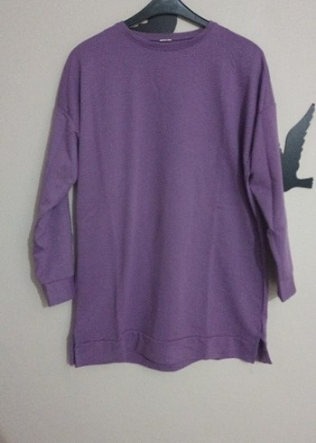 Diğer Mor Uzun Kollu Salaş Sweatshirt