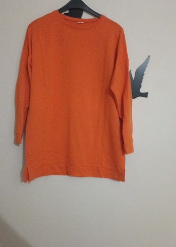 Turuncu Uzun Kollu Kadın Sweatshirt