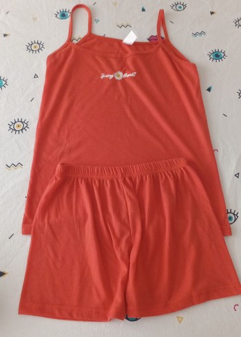 Diğer turuncu Kadın Mini Pijama Takımı