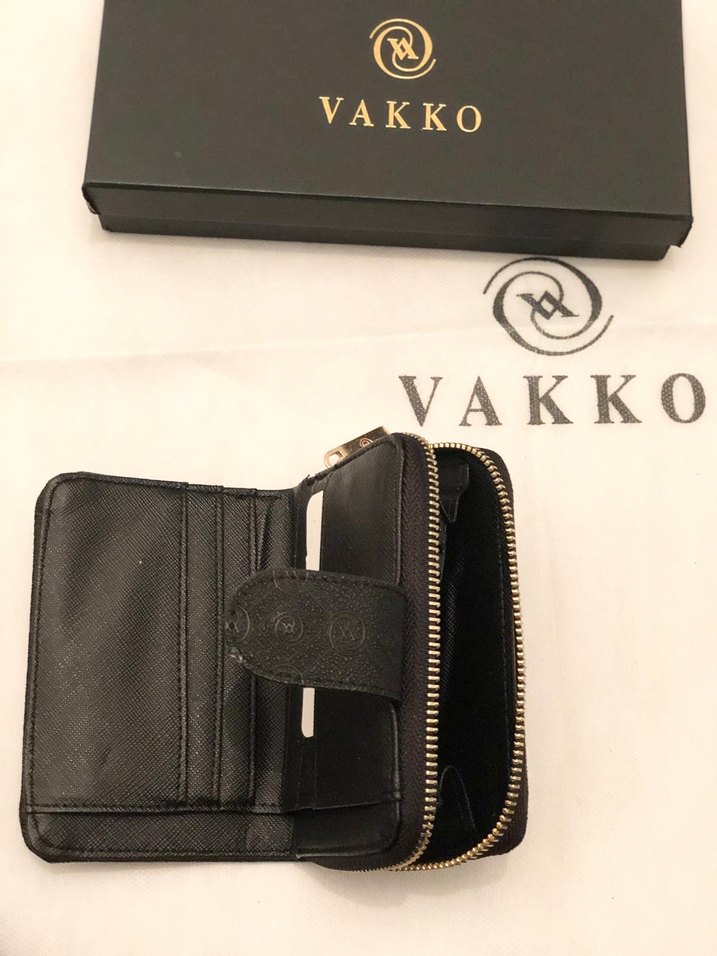 Vakko Siyah Deri Fermuarlı Kadın Cüzdan - Görsel 4