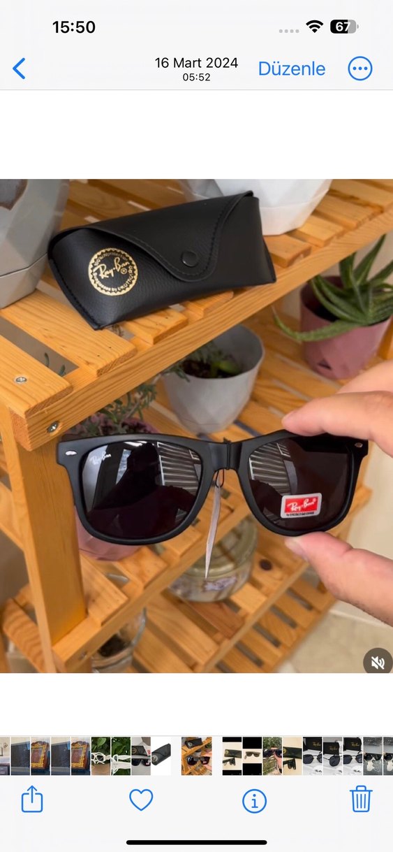 Ray Ban unisex Ray ban deri kutu hediye güneş gözlüğü - Görsel 2