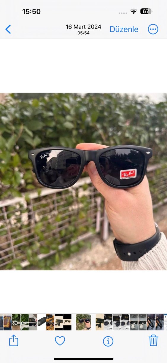 Ray Ban unisex Ray ban deri kutu hediye güneş gözlüğü - Görsel 3