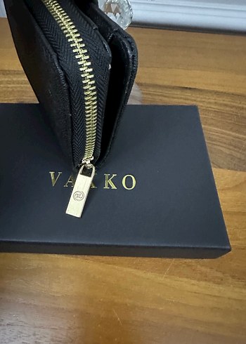Vakko Siyah Deri Fermuarlı Kadın Cüzdanı - Görsel 4
