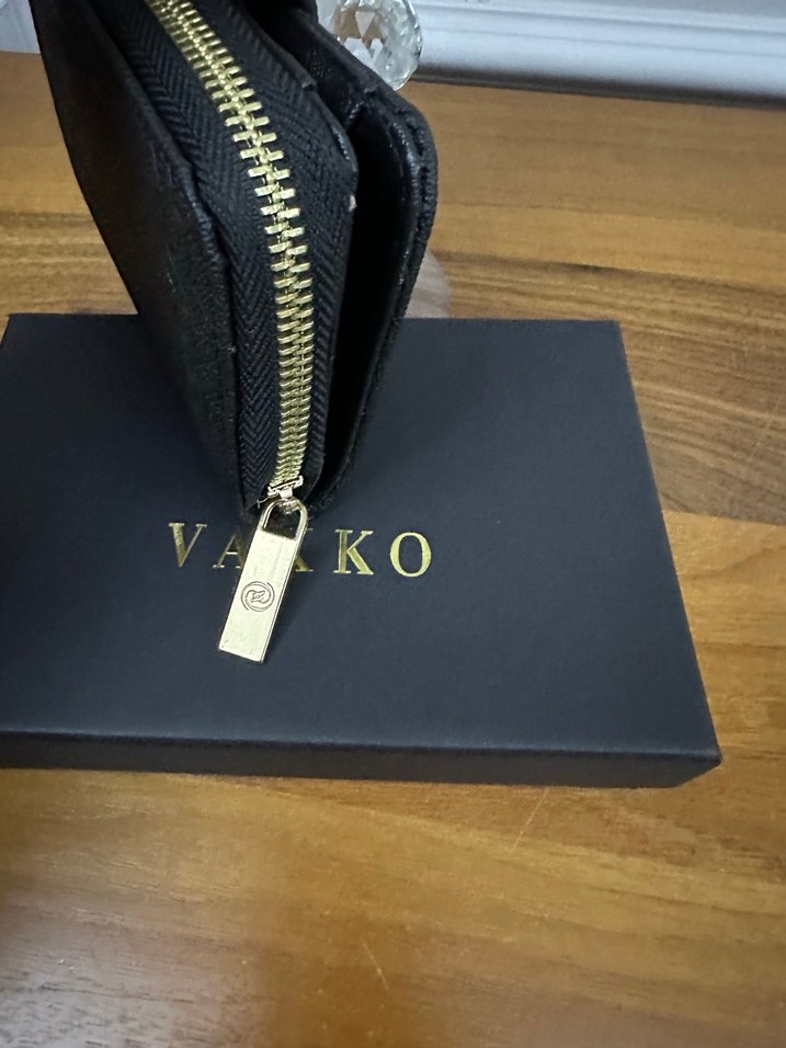Vakko Siyah Deri Fermuarlı Kadın Cüzdanı - Görsel 4