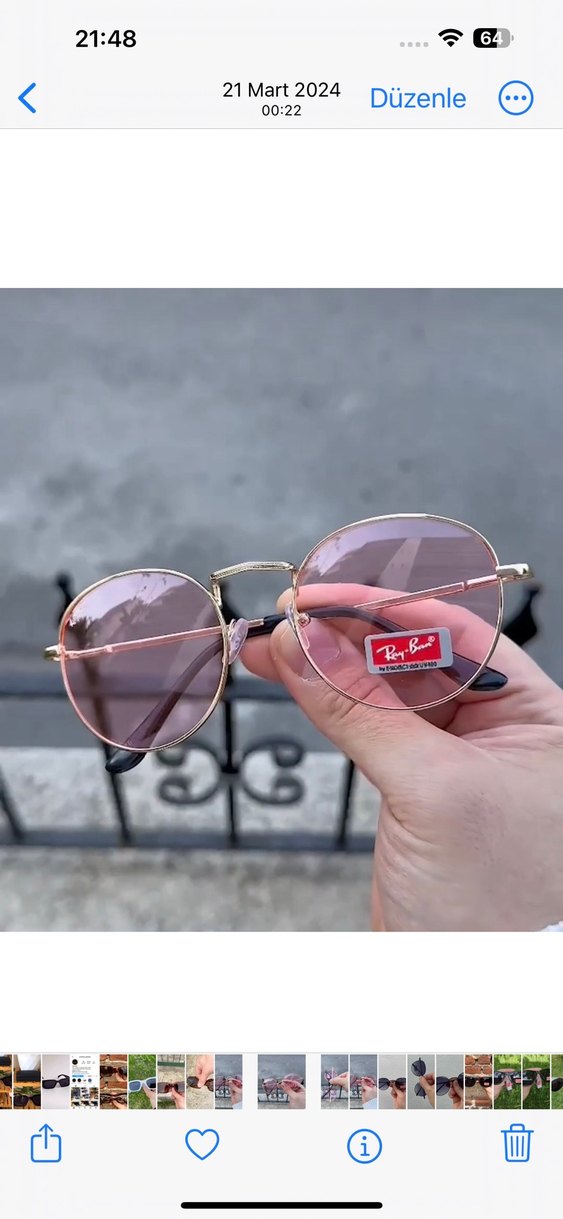 Pembe Transparan Kadın Güneş Gözlüğü - Görsel 2