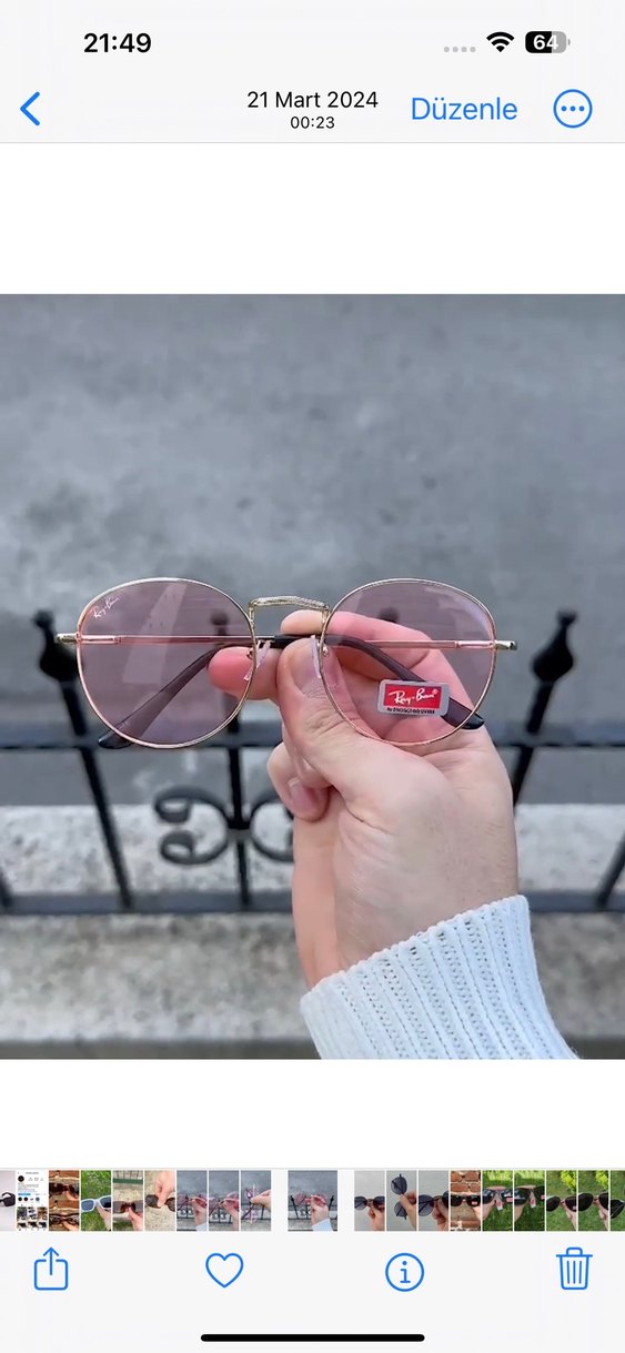 Pembe Transparan Kadın Güneş Gözlüğü - Görsel 3