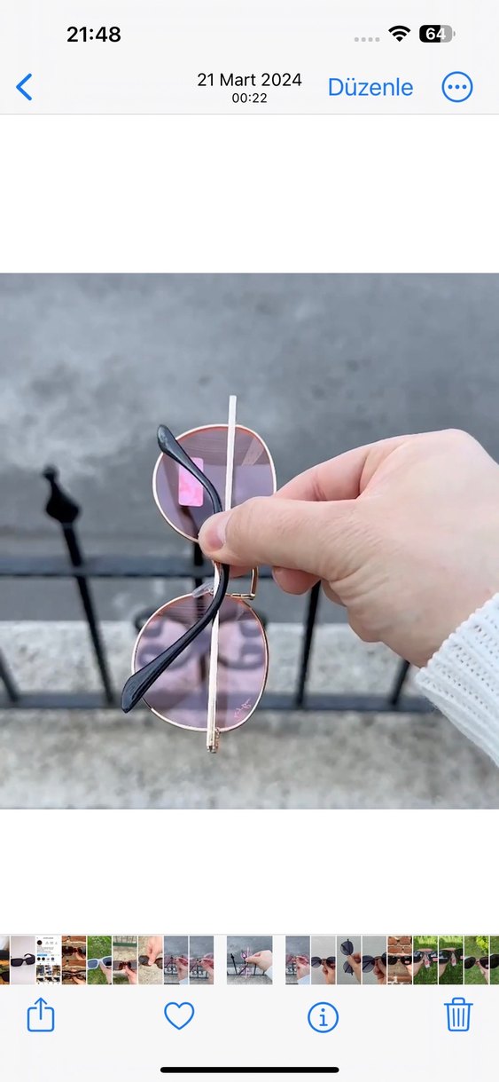 Pembe Transparan Kadın Güneş Gözlüğü - Görsel 4