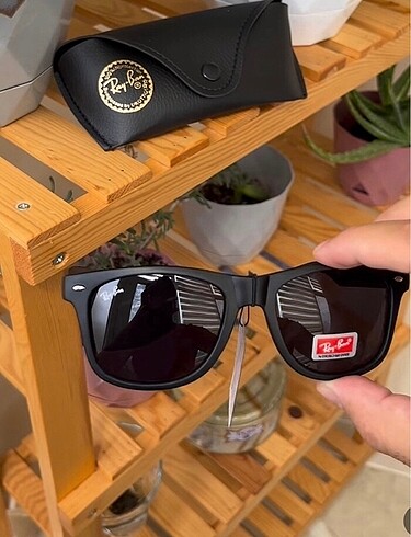 Ray Ban wayfarer mat siyah unisex Ray Ban deri kılıf hediy