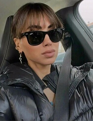 Ray Ban Unisex wayfarer parlak siyah eğimli
