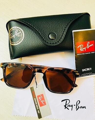 Ray Ban deri kutu hediyeli yeni Leopar unisex güneş gözlük