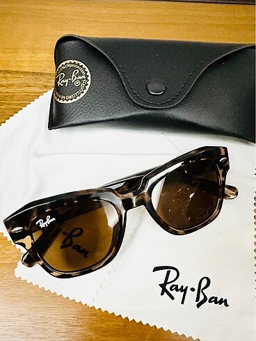 Ray Ban unisex leopar Ray Ban deri kutu hediye