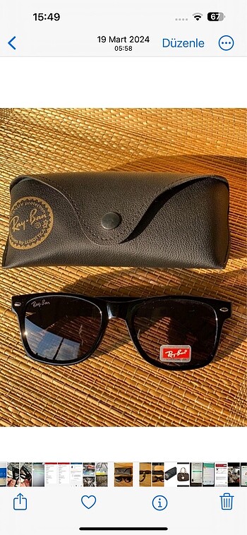 Ray Ban unisex Ray Ban deri kutu hediyeli güneş gözlüğü