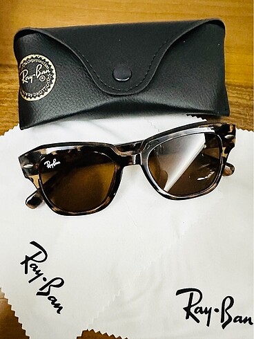 Beden kahverengi Renk Ray Ban unisex leopar güneş gözlüğü