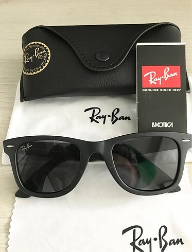 Beden siyah Renk Ray Ban unisex Wayfarer Ray Ban deri kutu hediye